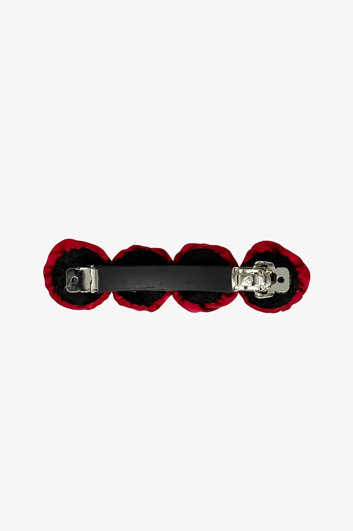 Red Rosette Charm Barrette