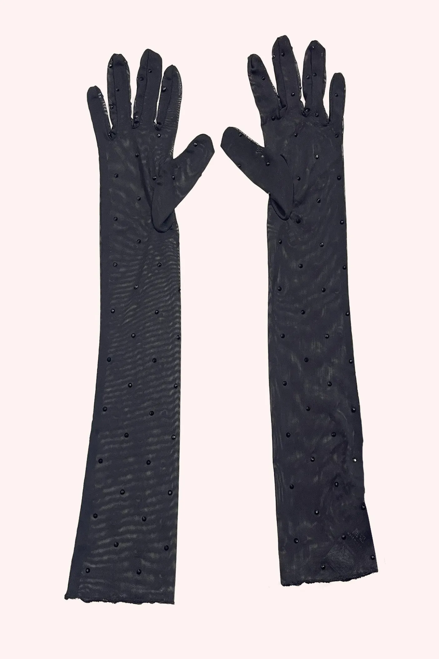Rhinestone Mesh Gloves