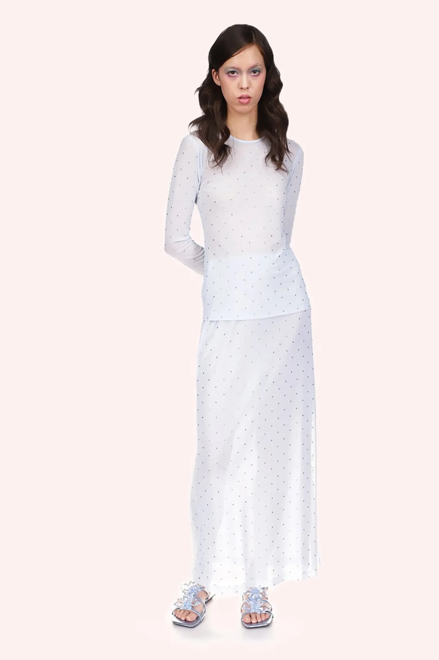 Rhinestone Mesh Skirt