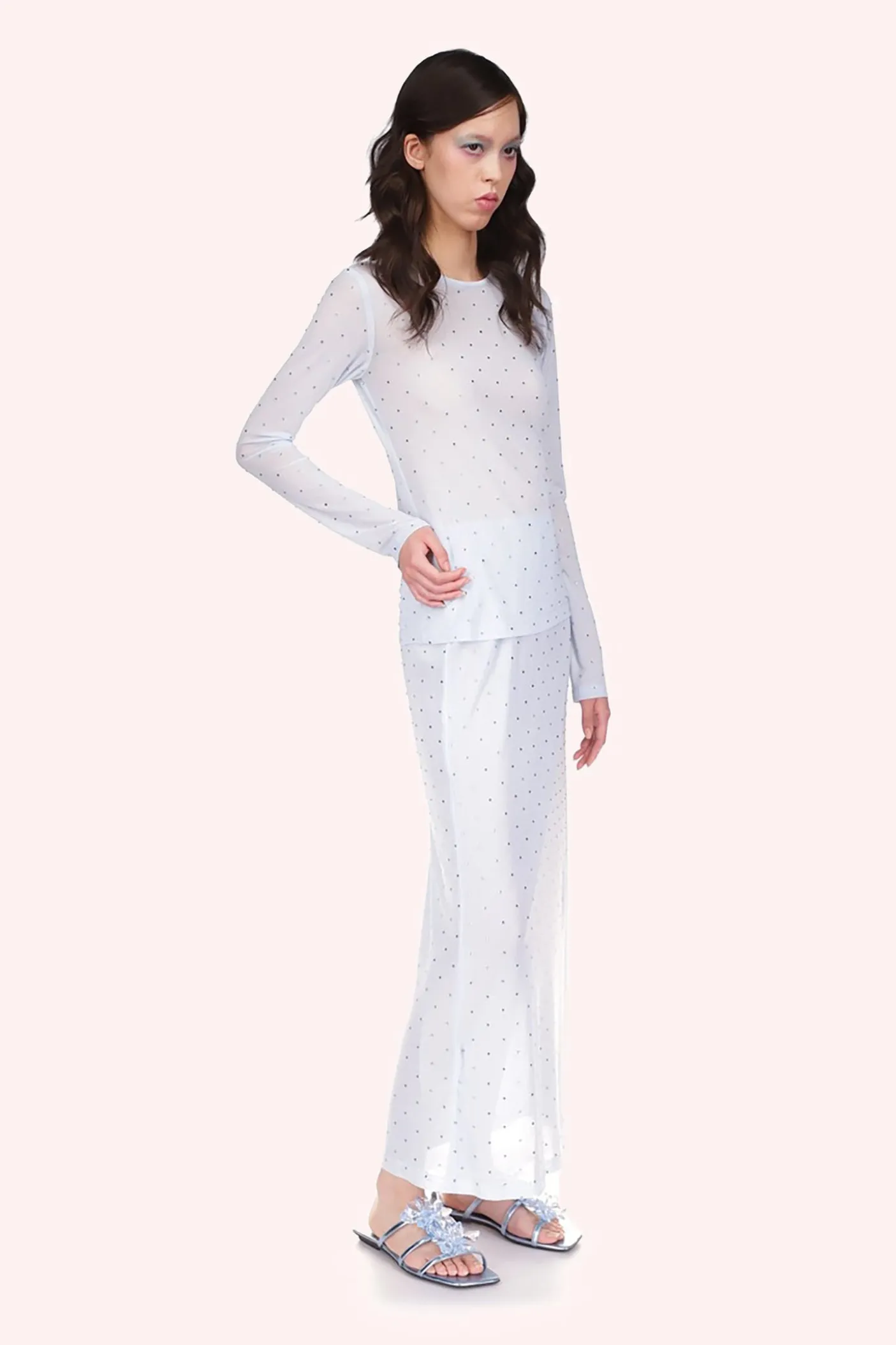 Rhinestone Mesh Top