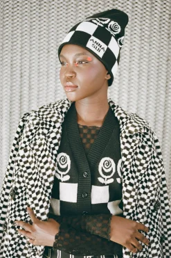 Rose Checker Beanie