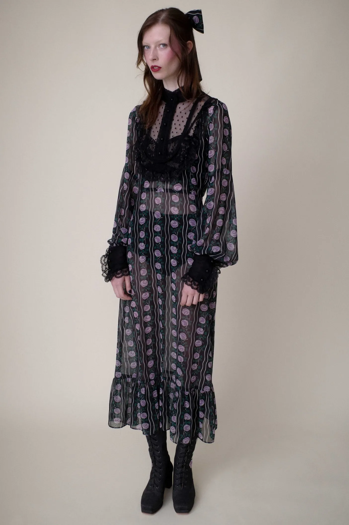 Rosetti Chiffon Victorian Bib Dress
