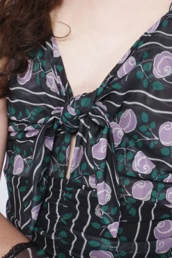 Rosetti Mesh Ruched Tie Dress