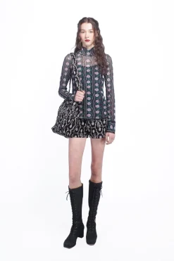 Rosetti Mesh Turtleneck Top
