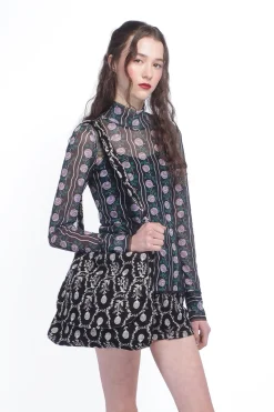 Rosetti Mesh Turtleneck Top