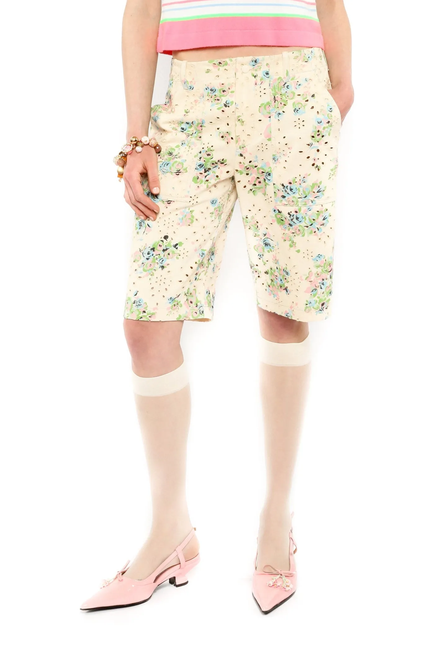 Rosies Posies Eyelet Bermuda Shorts