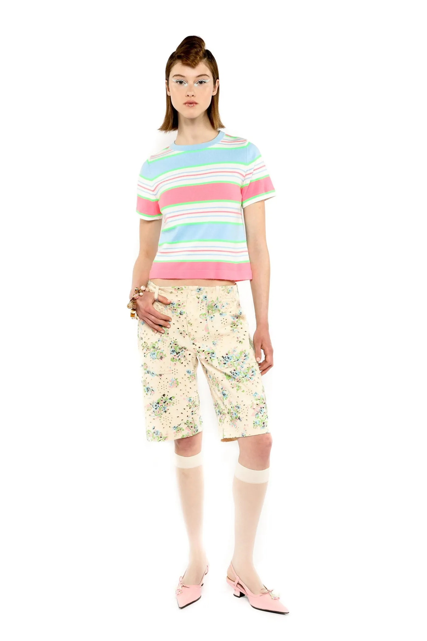 Rosies Posies Eyelet Bermuda Shorts