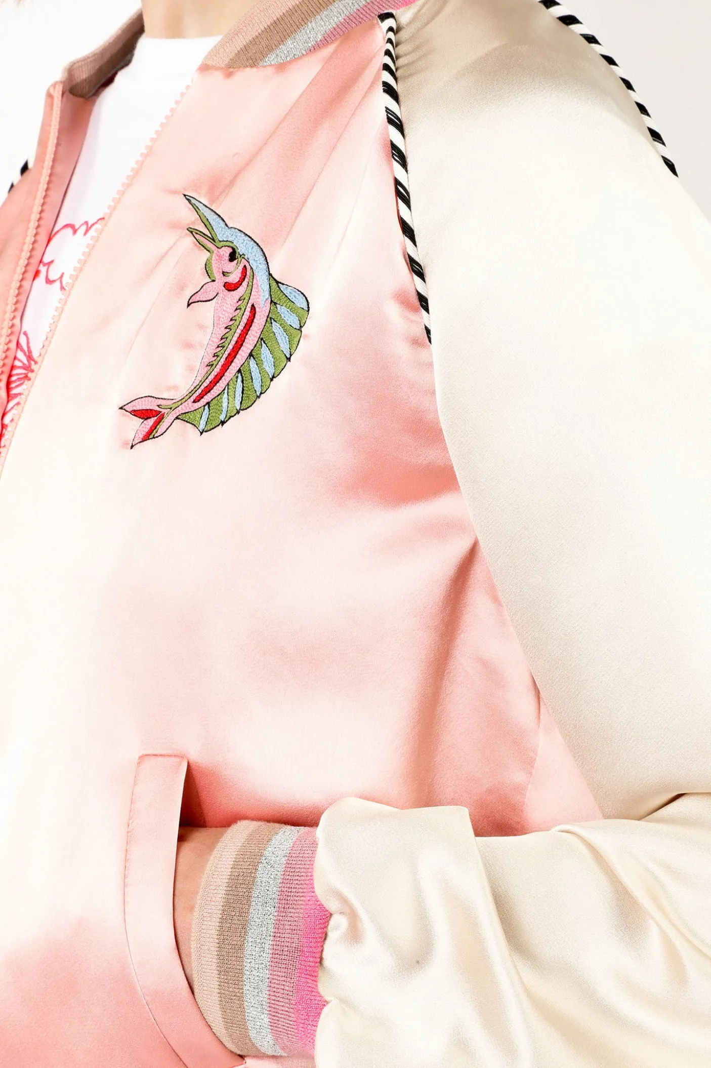 Satin Embroidered Souvenir Jacket