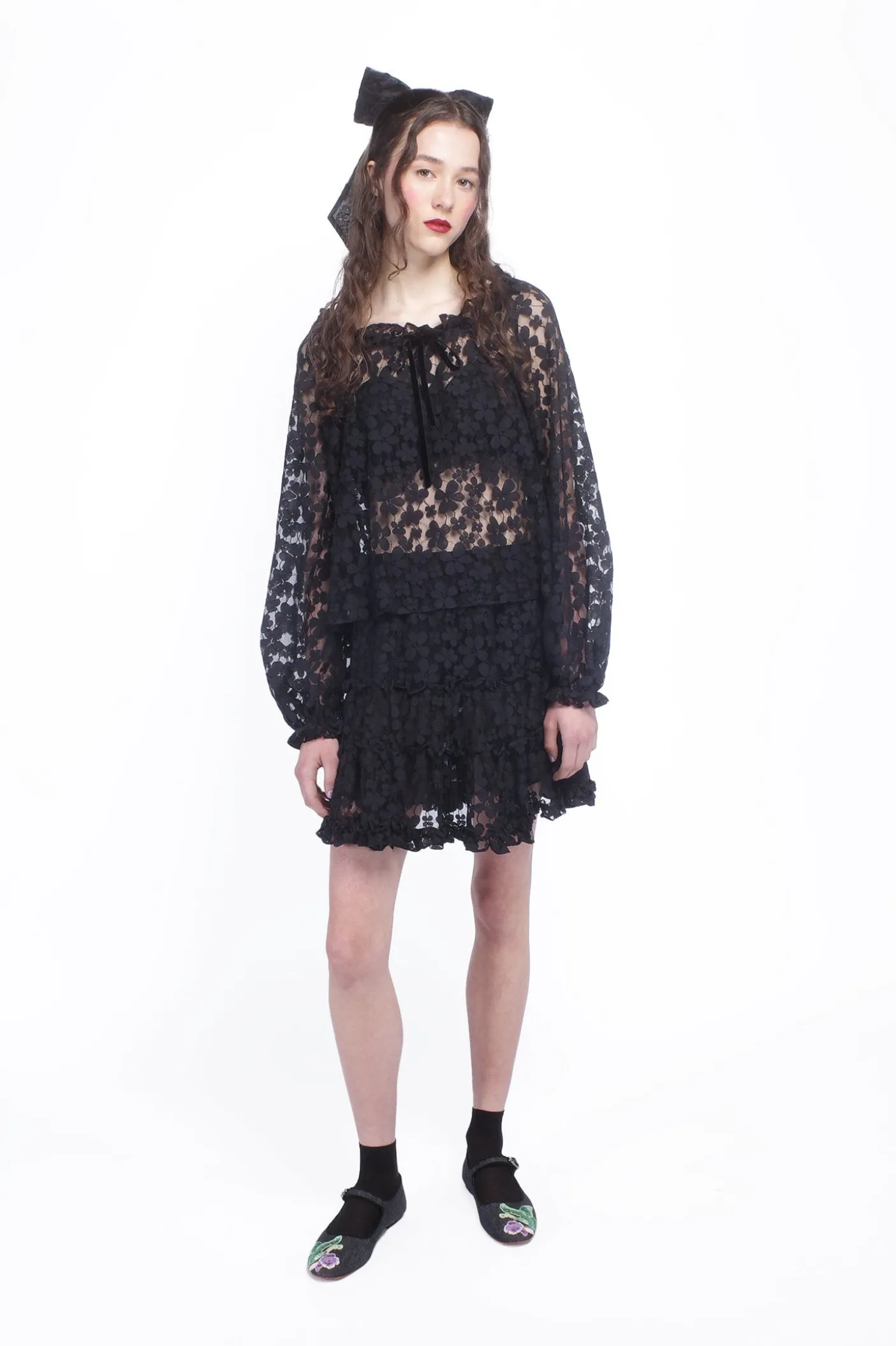 Shadow Blossom Tulle Tiered Petticoat Skirt