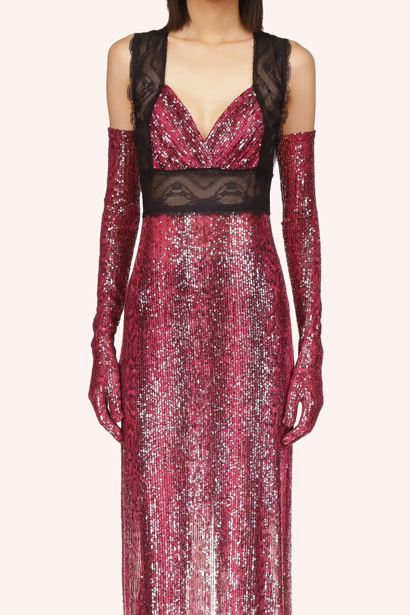 Snakeskin Sequin & Lace Dress