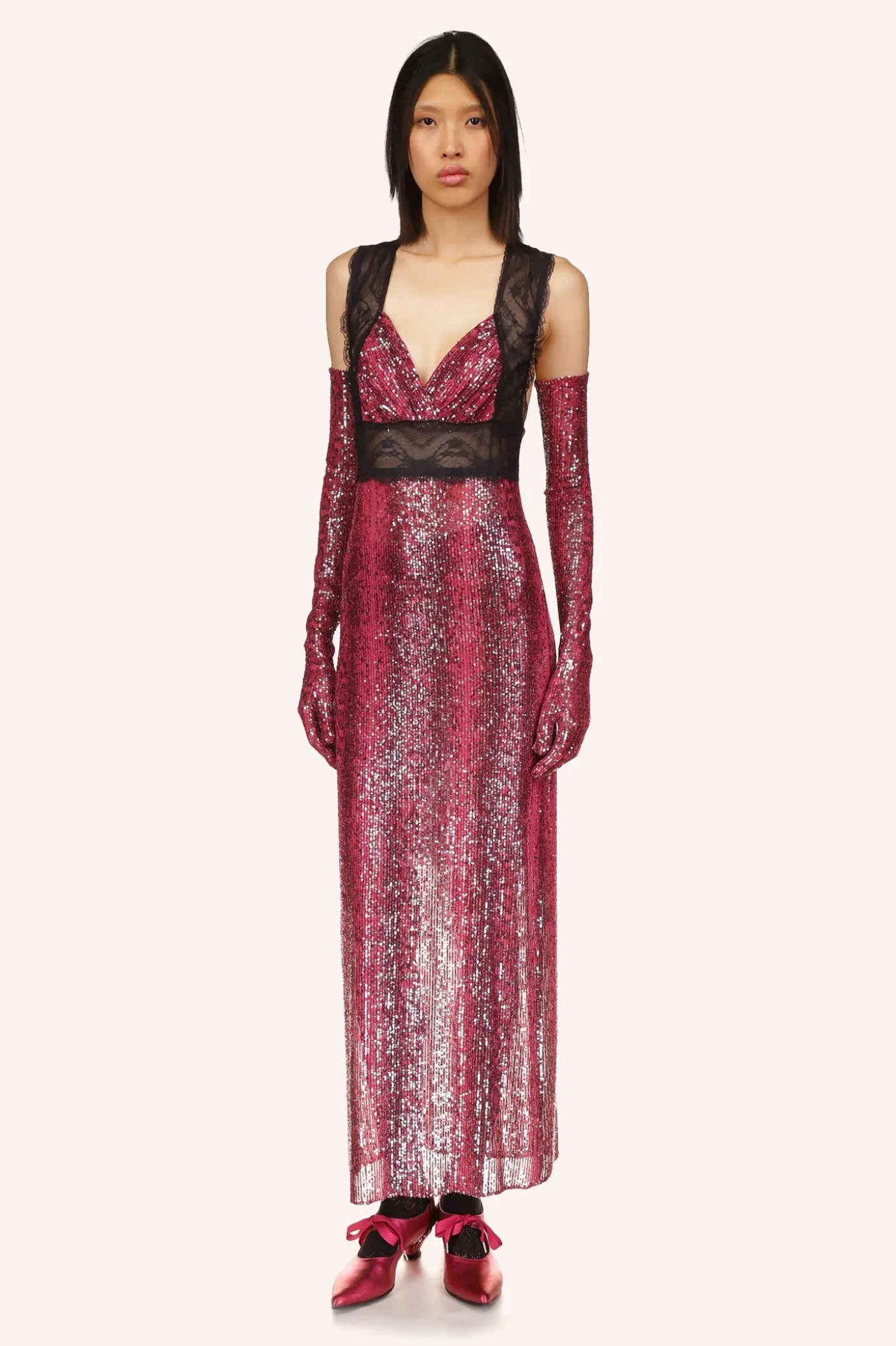 Snakeskin Sequin & Lace Dress