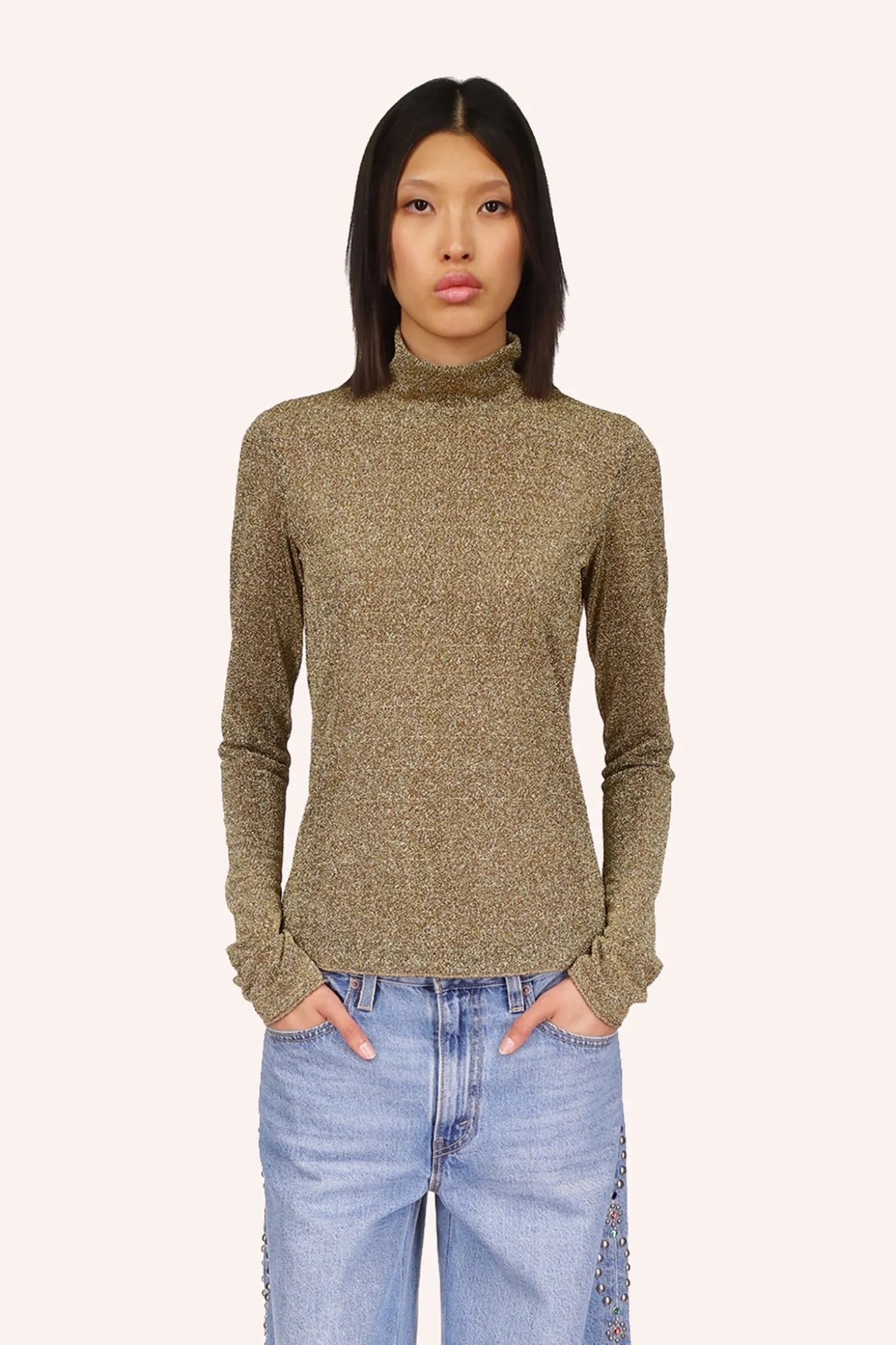 Sparkling Mesh Turtleneck
