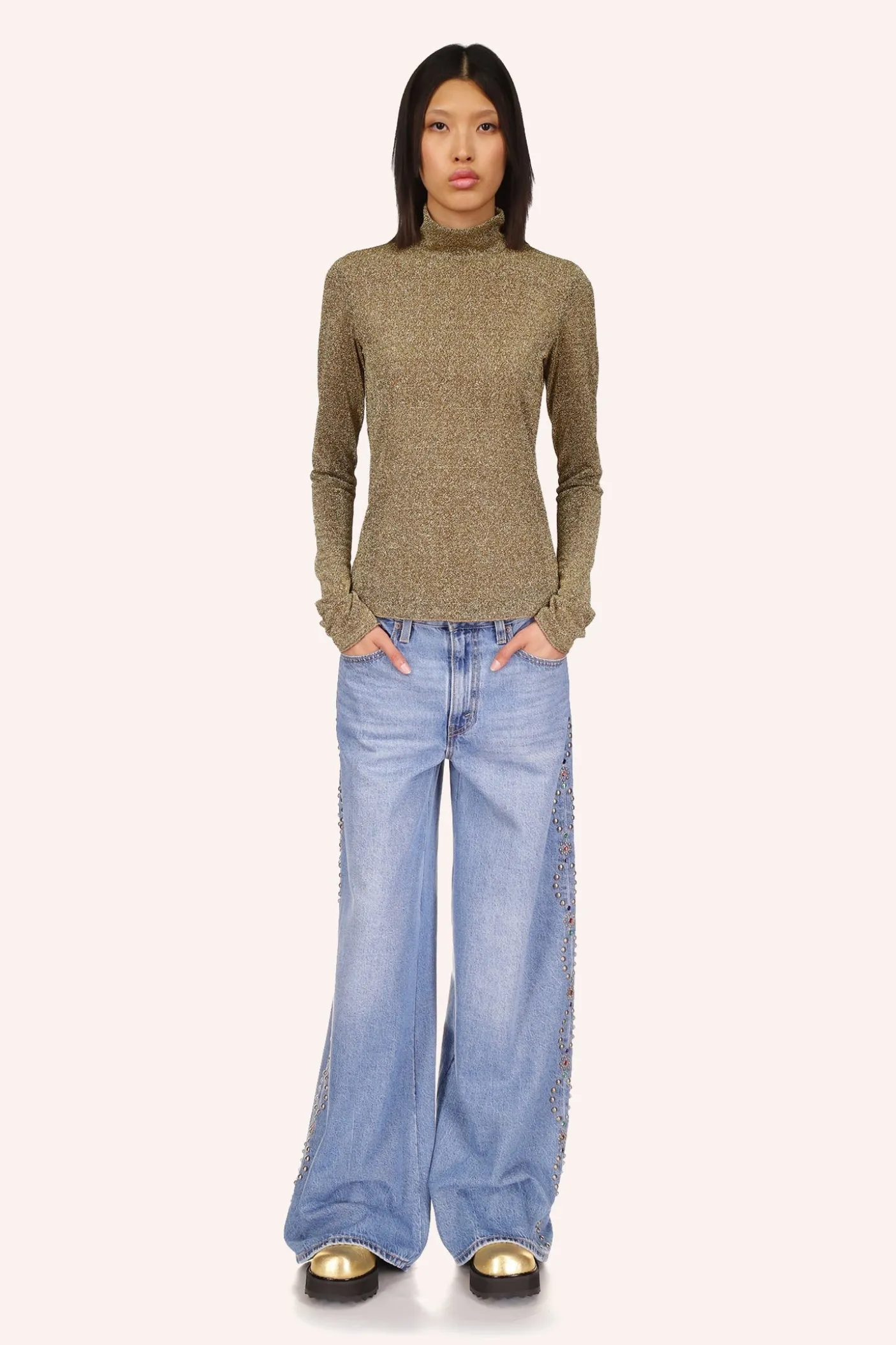 Sparkling Mesh Turtleneck