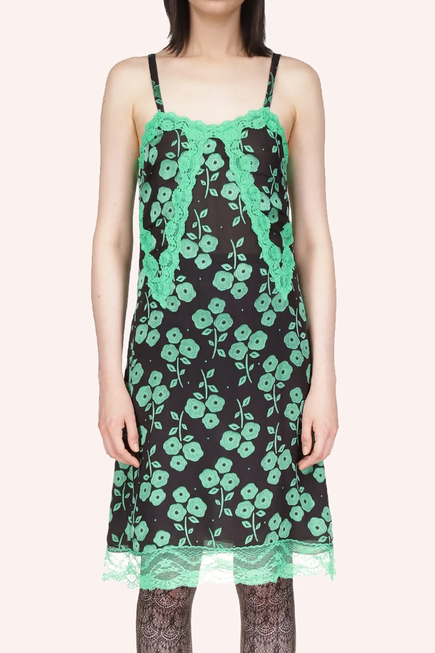 Stitched Poppies Slip Dress