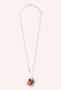 Strawberry Cupcake Necklace - Red Multi