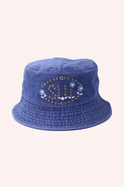Studded Denim Bucket Hat