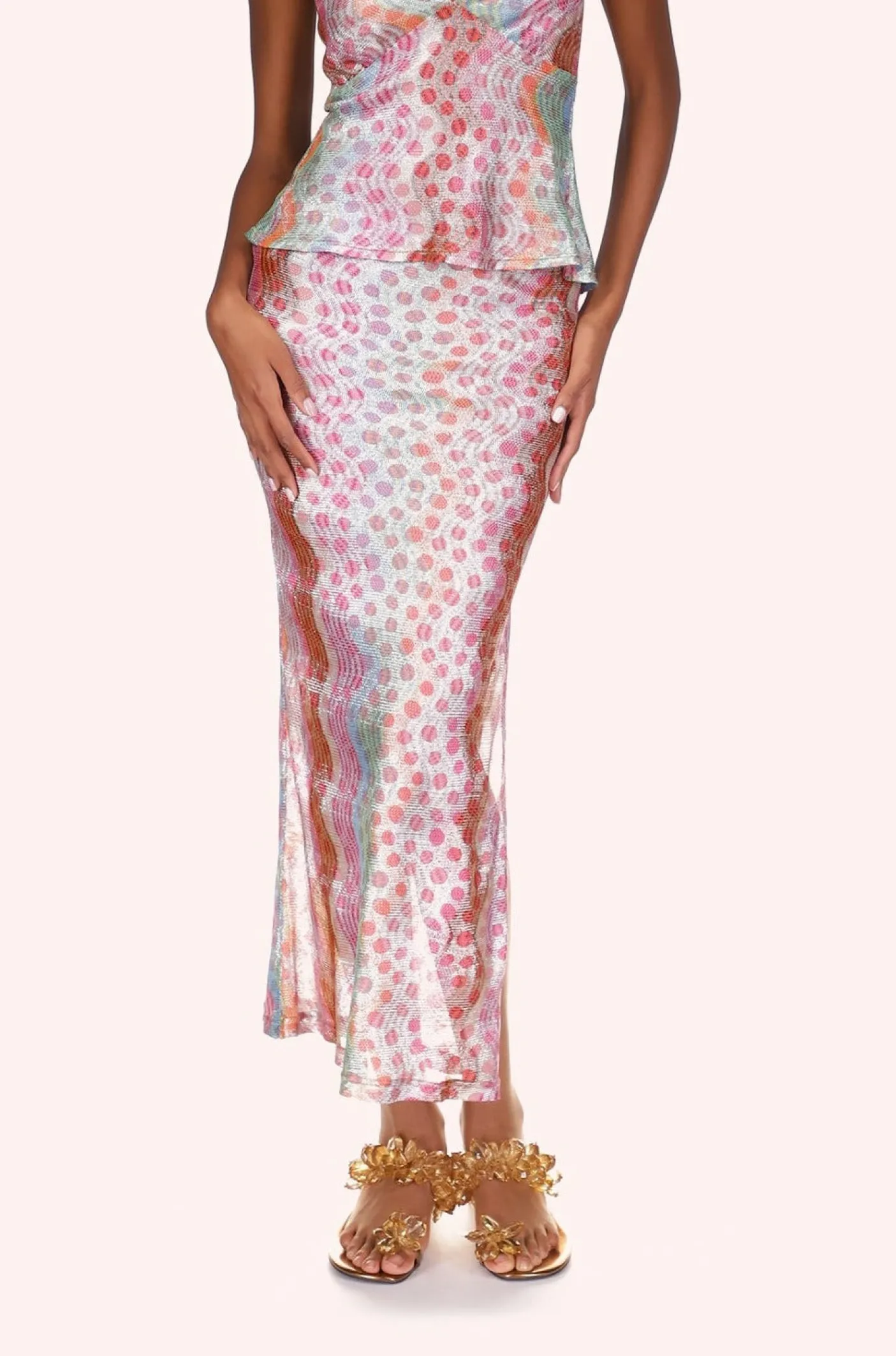 Swirly Rainbow Knit Skirt