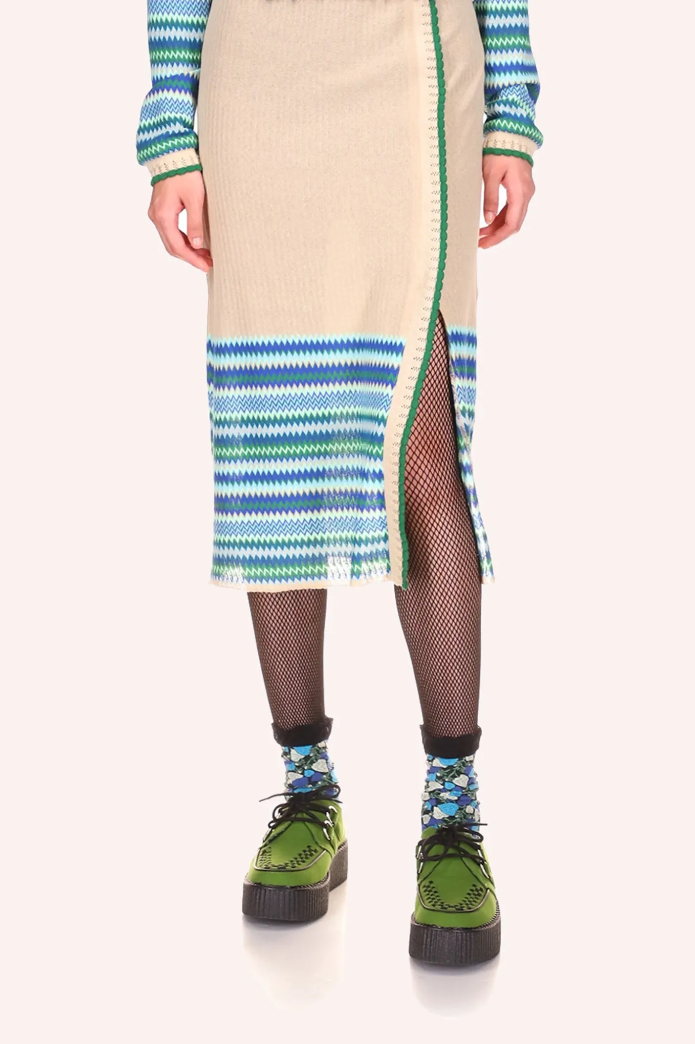 Tonal Zigzag Skirt