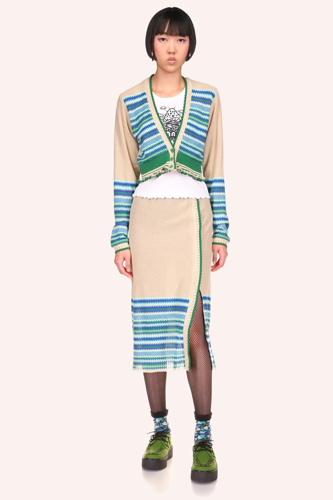 Tonal Zigzag Skirt