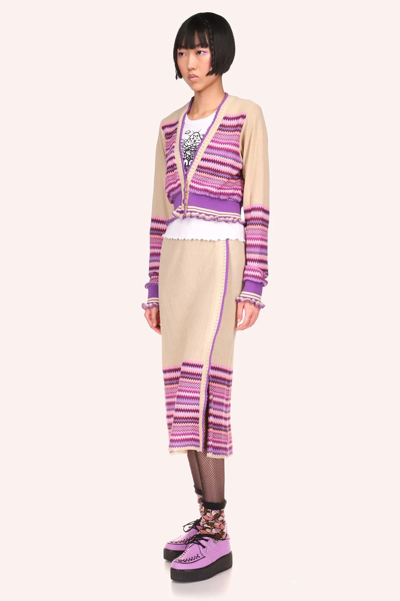 Tonal Zigzag Skirt