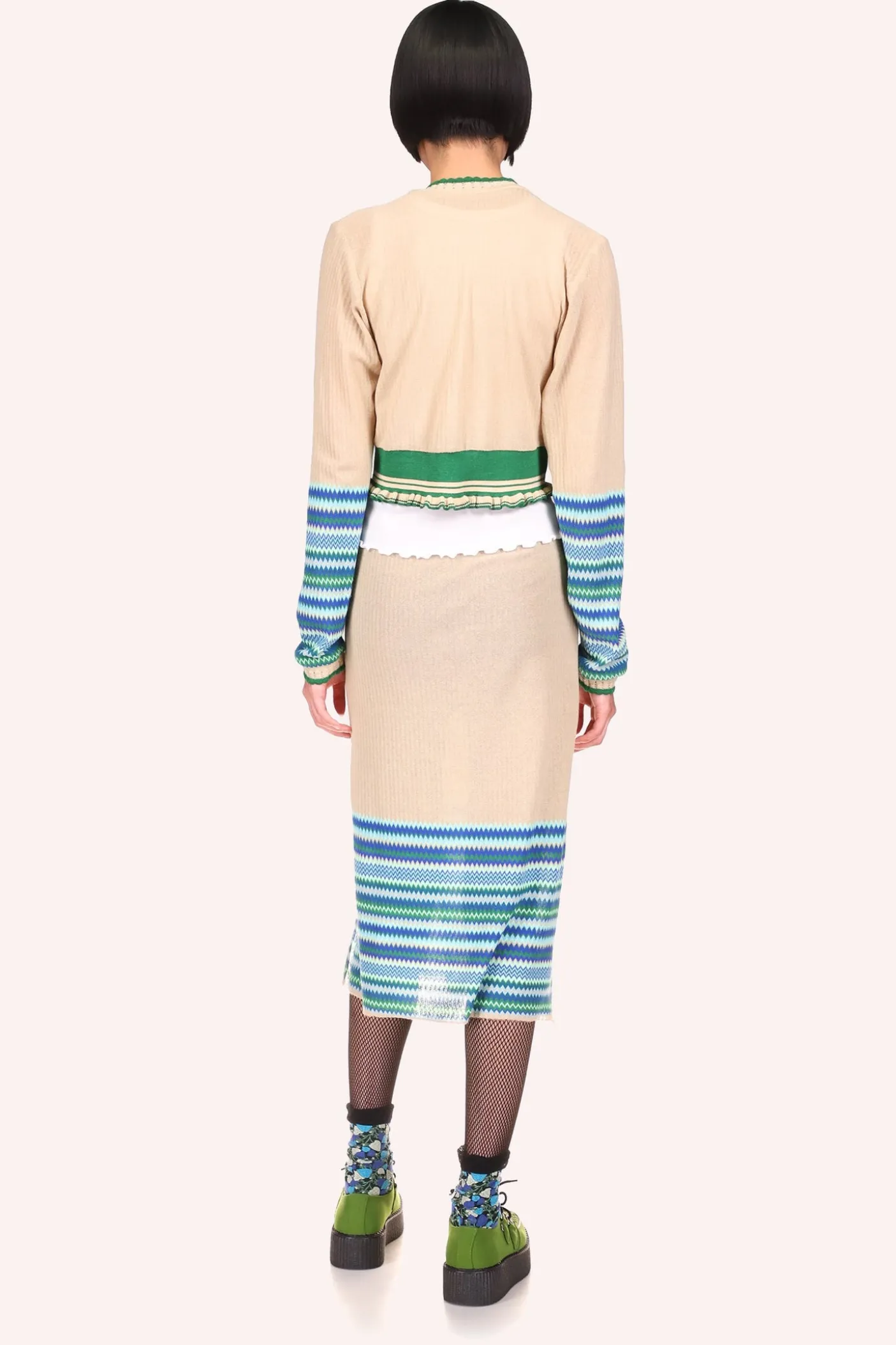 Tonal Zigzag Skirt