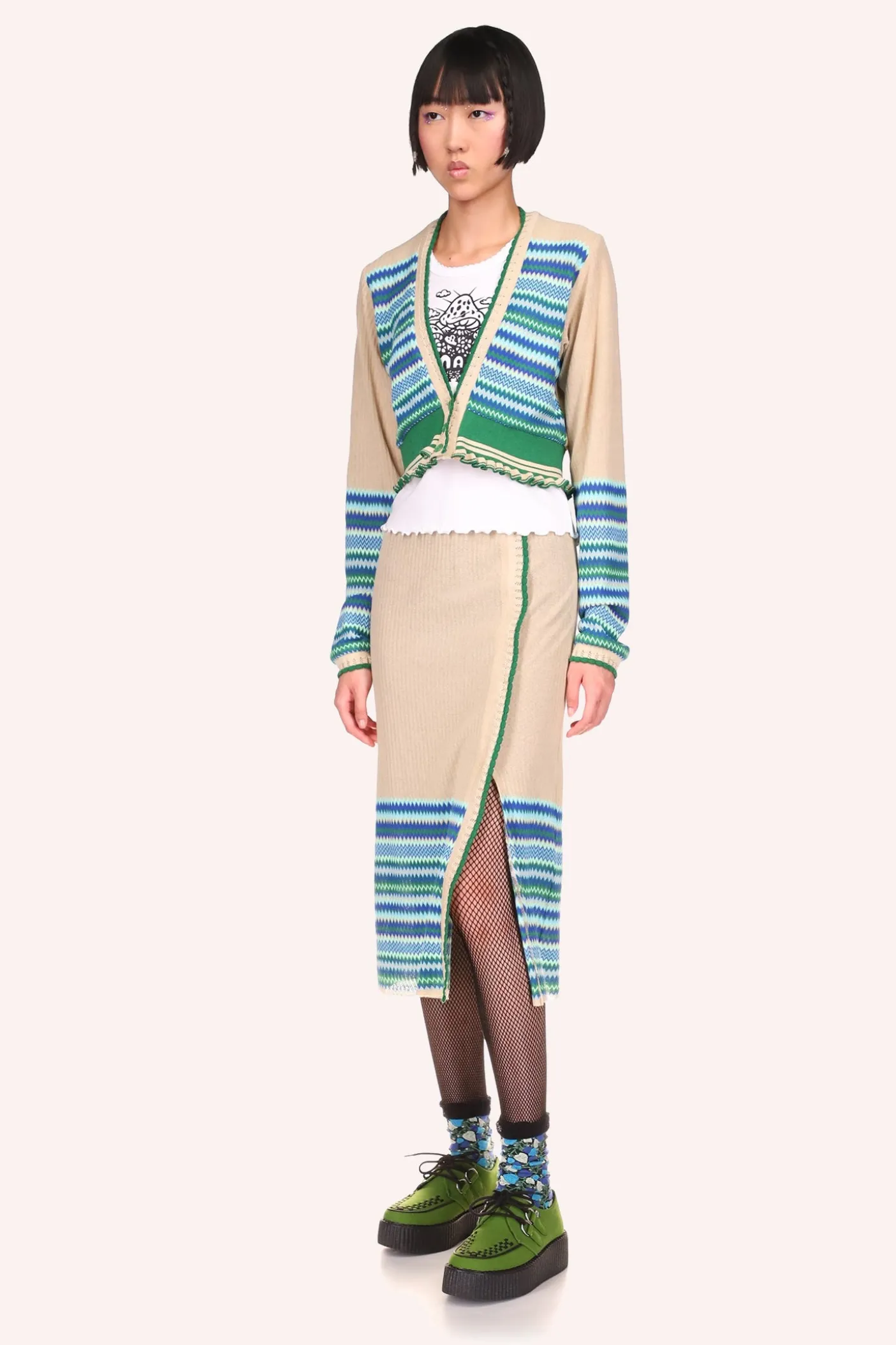 Tonal Zigzag Skirt