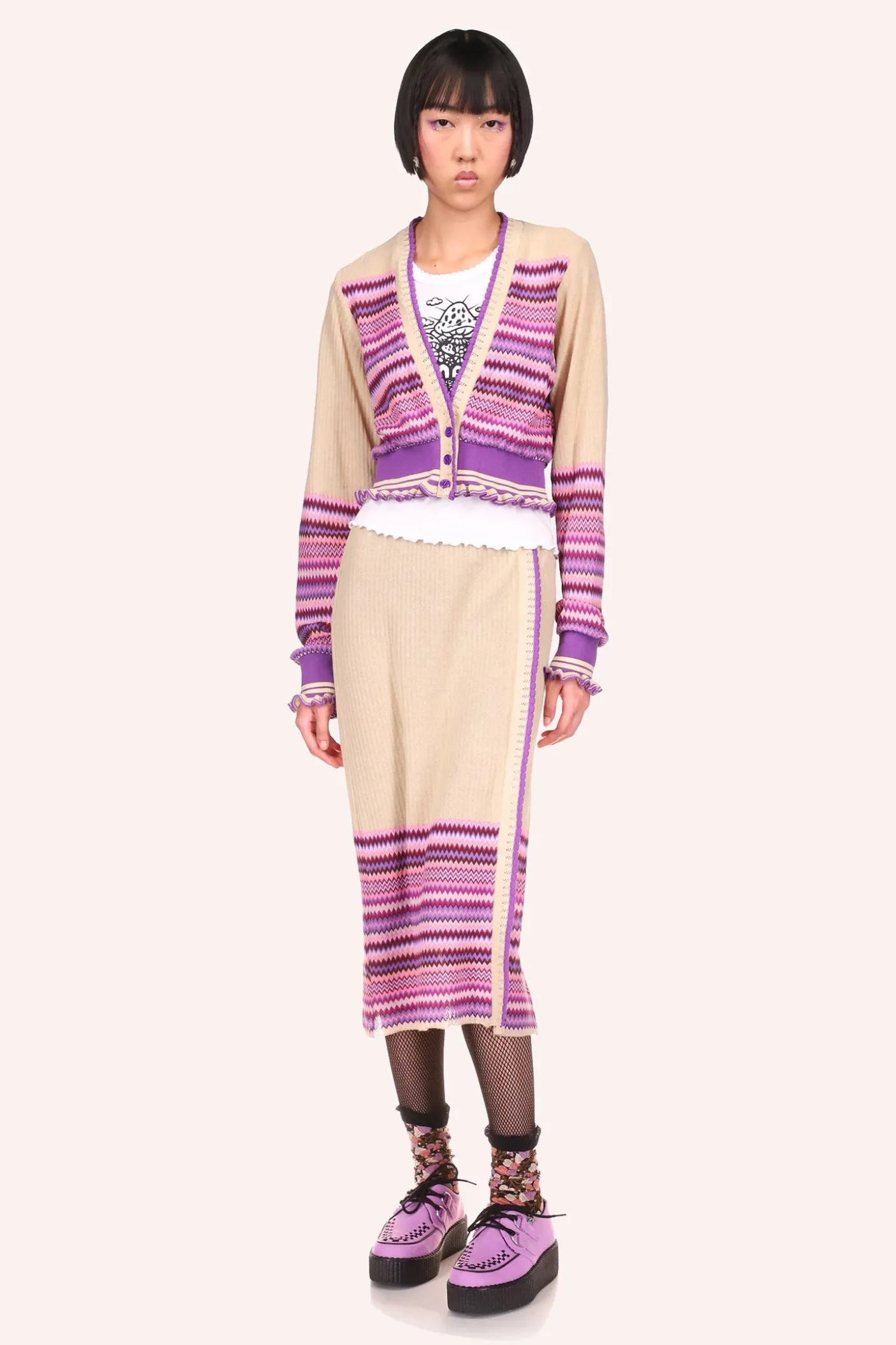 Tonal Zigzag Skirt