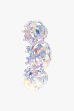 Triple Open Flower Rose Jaw Clip- Blue Lavender