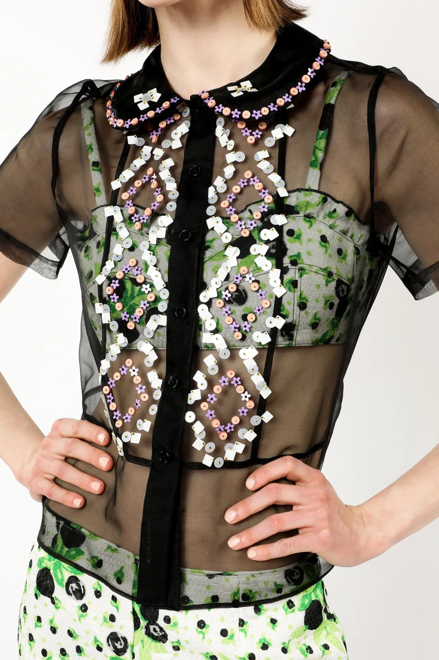 Twinkle Beaded Organza Blouse