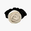 Velvet Rosette Scrunchie-Ivory