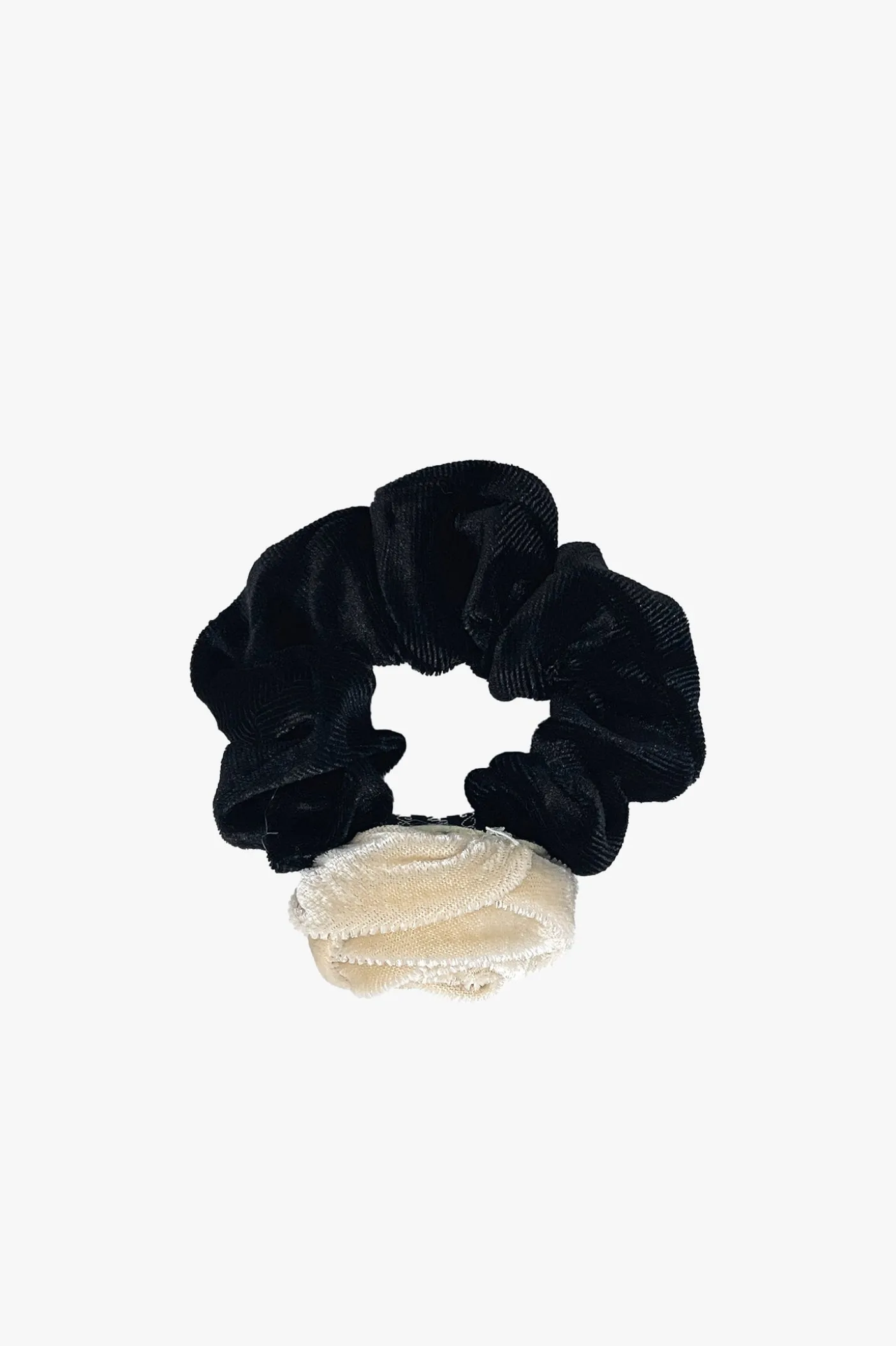 Velvet Rosette Scrunchie-Ivory