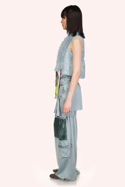 Washed Satin Pleated Wrap