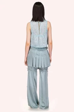 Washed Satin Pleated Wrap