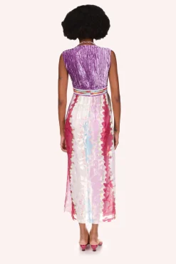 Wavy Clouds Velvet Bodice Sleeveless Dress