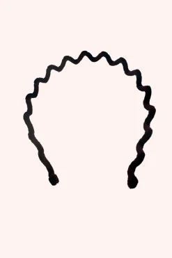 Wavy Velvet Headband Black