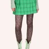 Windowpane Pleated Skirt